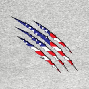 Claw scratch American Flag T-Shirt